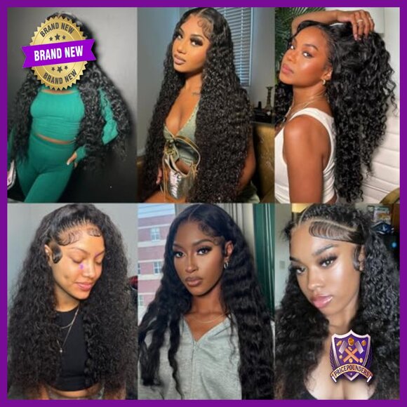 13x6 Lace Front Wig Human Hair Deep Wave 200% Density Glueless main image 4